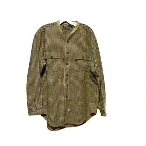 Vintage 1996 Polo Ralph Lauren Shirt Mens L Brown Houndstooth Cabincore